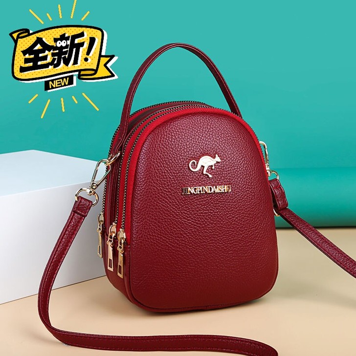 【全新包邮】真皮质感三层女包包时尚简约百搭...