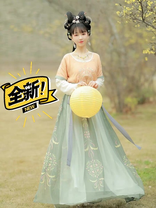 素羽华裳原创芷兮坦领汉服女半臂敦煌风齐腰襦...