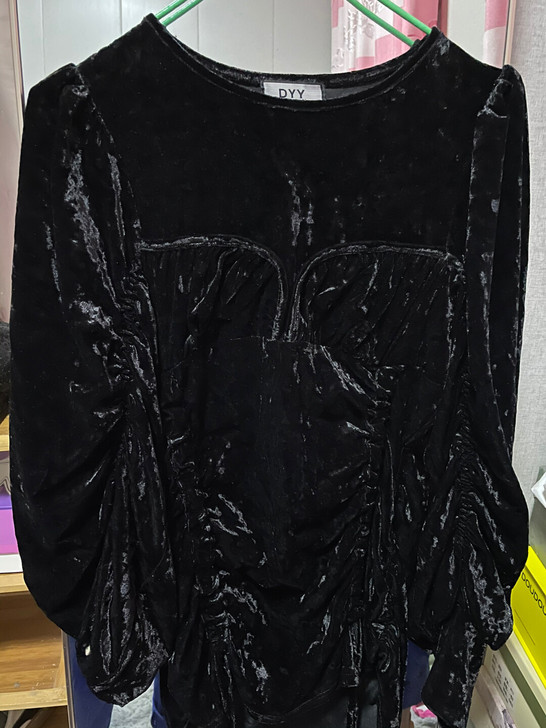 金丝绒抽绳打底