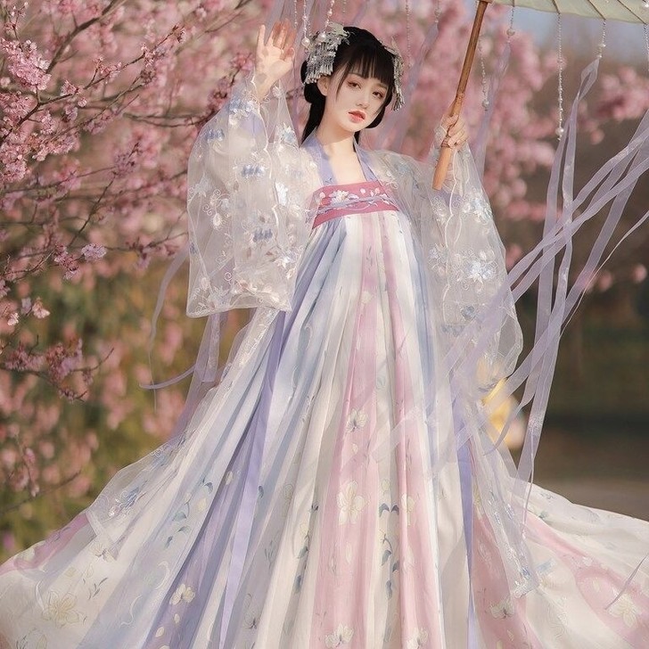 【樱洛】茗月萱齐胸襦裙套装汉服女刺绣正品春...