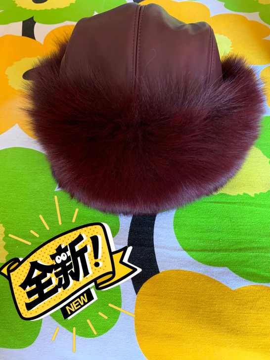 全新女士狐狸毛真皮雷锋帽