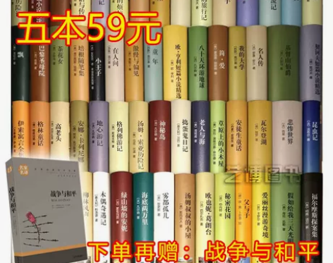 小说文学世界名著五本59元 悲惨世界 雨果...