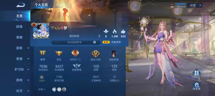 王者段位号贱卖，105英雄，133皮肤，退...