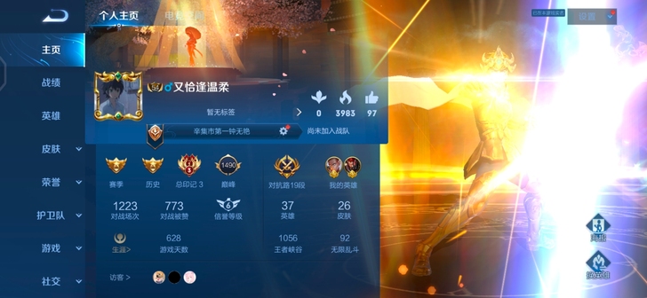 出个自用小号 开学不玩了 皮肤挺好的 王者...