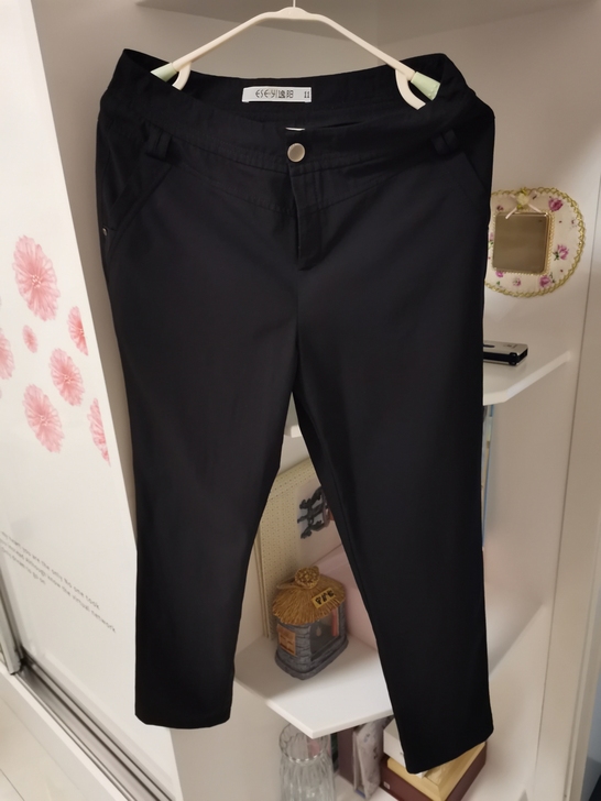 逸阳黑色九分裤，l码，9.5新