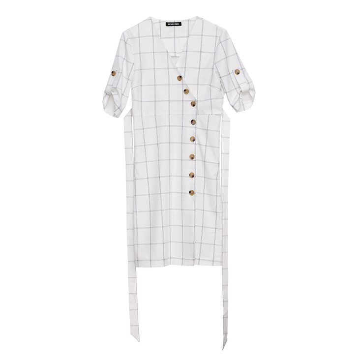 几乎全新气场2米八 冷淡风极简连衣裙女夏收...