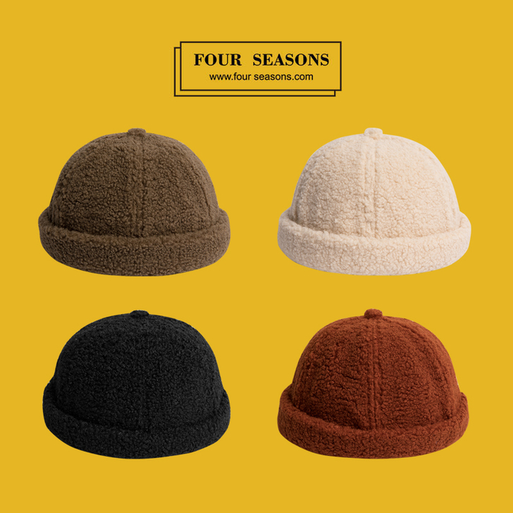 胡茬叔叔冬季雅痞帽女韩版复古百搭羊毛粒地主...