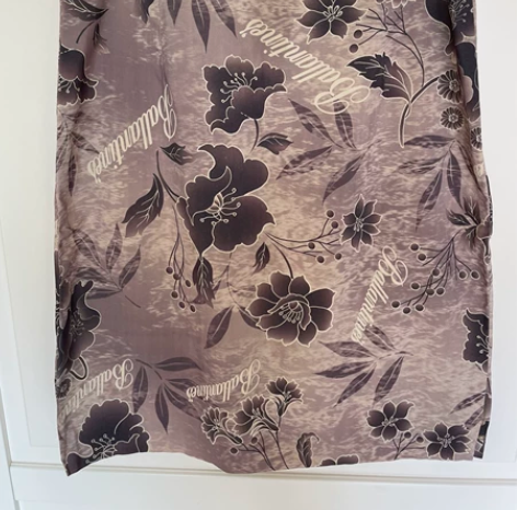 夏季优雅印花气质半身裙中长款侧边开衩中裙妈...