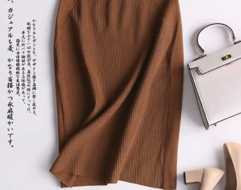 弹力针织半身裙女裙半步裙包裙中长款休闲中裙...