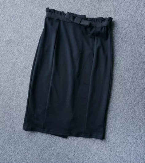 纯色百搭蝴蝶结高腰修身半身裙中裙 全新，没...