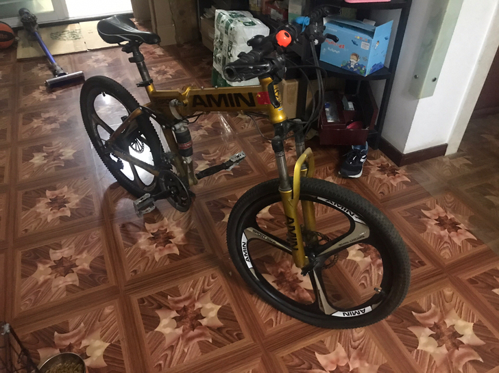 进口AMIN折叠山自行车 24英寸 三道轮...