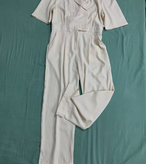 港风西装连体裤九分裤小个子连体裤 洗过了没...