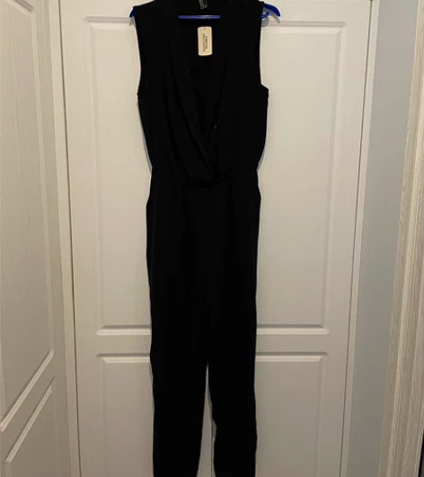 深蓝色无袖连体裤，165/72A，全新 感...