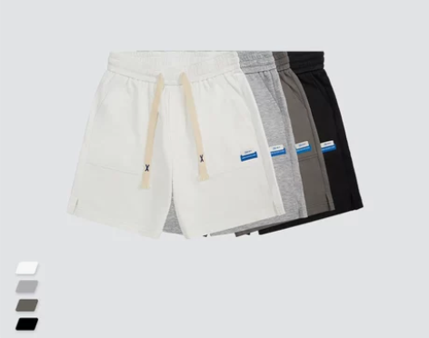 夏季新品潮牌宽松动感空气层裤运动直筒刺绣系...