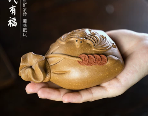 紫砂茶宠代代有福摆件手工制作 因工作室升级...