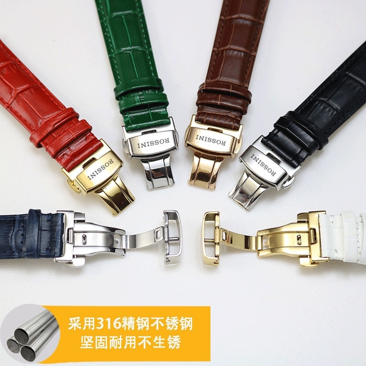 捡漏罗西尼表带13-21mm平口通用真皮表...