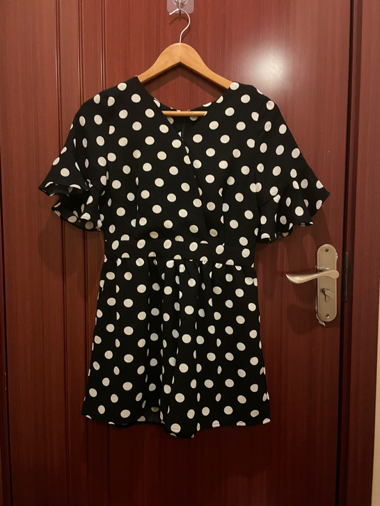 热风hotwind黑底白点连体裤M号