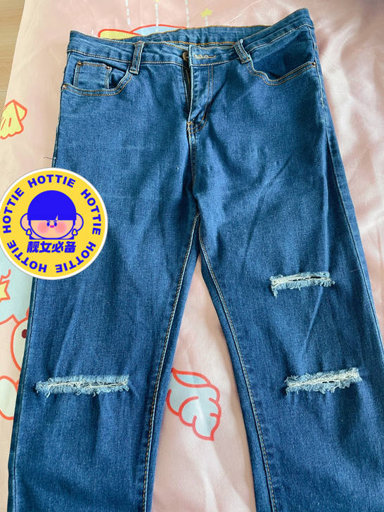 春秋蓝色牛仔裤，小脚裤，穿过一次29码的
