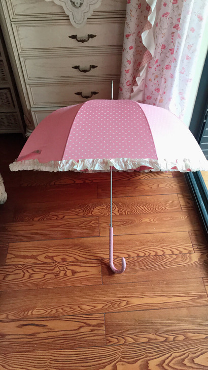 【Lo洋伞】日系粉色少女心系列 白粉水玉点...