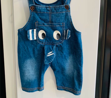 【80CM】韩版洋气宝宝背带牛仔短裤夏季薄...