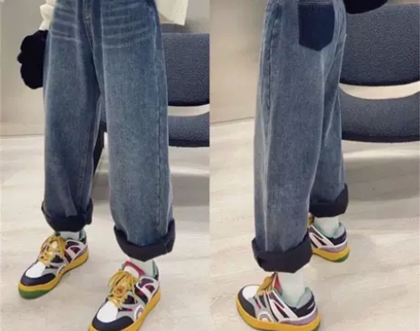 大码胖妹妹mm直筒阔腿裤梨型身材宽松显高瘦...