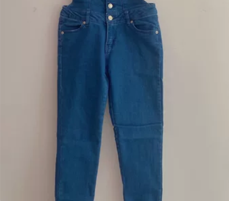 复古色牛仔背带裤紧身牛仔裤 尺码：M码  ...