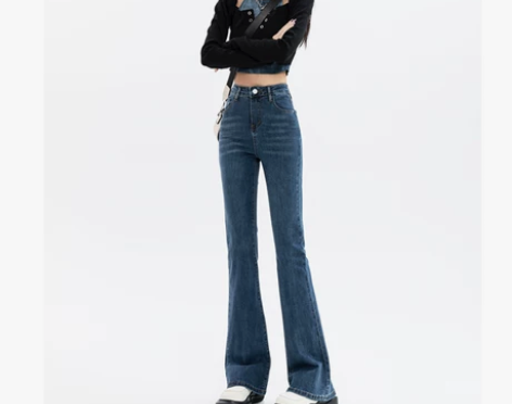 高腰喇叭裤子女2022新款爆款马蹄裤小个子...