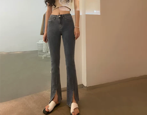 超显腿长牛仔裤女夏天薄款紧身高腰显瘦弹力脚...