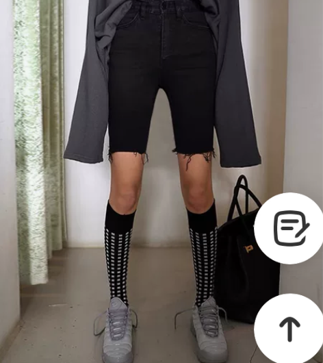 高腰牛仔短裤女 26码(一尺9) 感兴趣的...