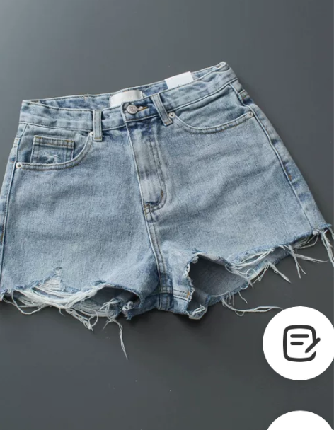 牛仔短裤 牛仔短裤阔腿裤高腰A子版