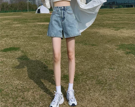 夏季阔腿牛仔短裤女高腰显瘦2022年新款百...