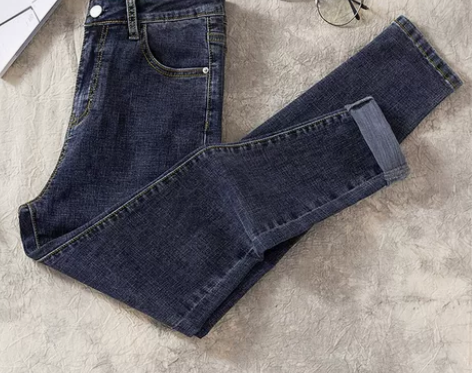 高腰牛仔裤 高腰牛仔裤小脚裤复古蓝女201...