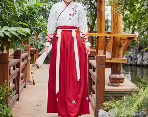 改良汉服女古装中国风汉元素仙女学生交领齐腰...