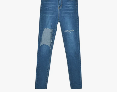 牛仔裤女破洞高腰显瘦紧身小脚长裤 感兴趣的...