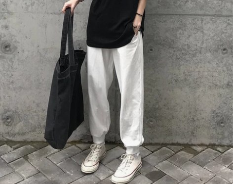 春夏季新款韩版学生ins裤子宽松显瘦束脚裤...