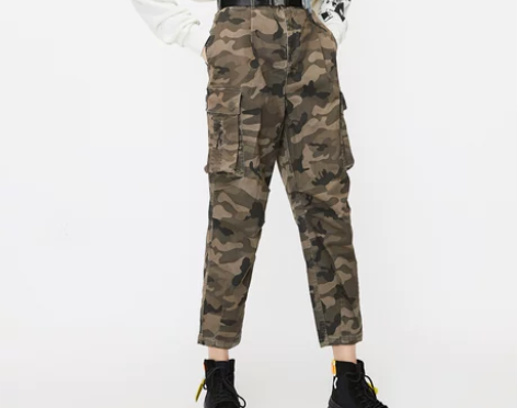 ONLYONLY2020夏季新款迷彩高腰宽...