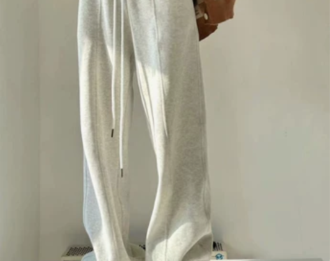 休闲裤 休闲裤卫裤雪花灰色纯棉直筒长裤宽松...