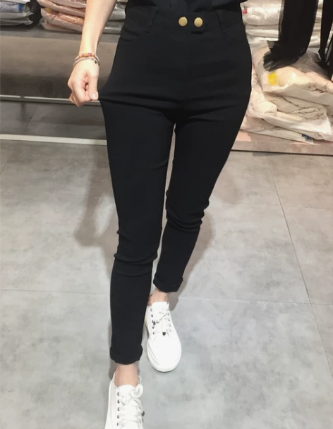 铅笔裤 黑裤铅笔裤春夏薄款打底裤外穿九分小...