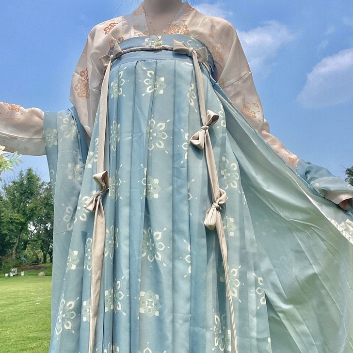 汉风王朝原创汉服女唐制一片式复原印花齐胸裙...