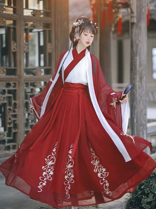 汉服齐腰襦裙魏晋风三件套