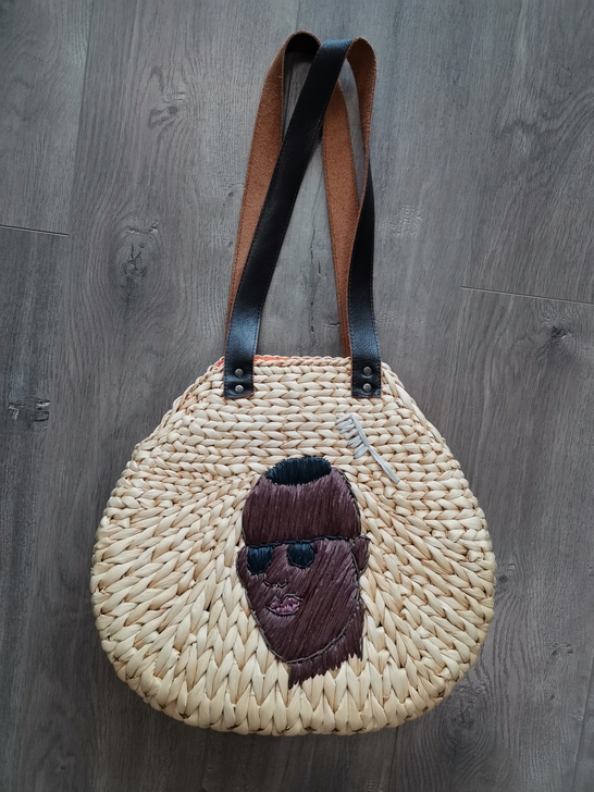 日牌ne.net稻草编织熟料带蛤蟆嘴开口单...