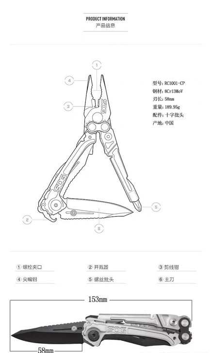 索格SOG RC1001 多功能钳子 户外...