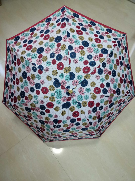 五节纽扣图案遮阳伞雨伞
