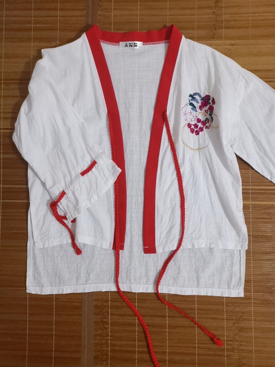 中国风日常改良汉服女刺绣对襟上衫九分袖汉元...
