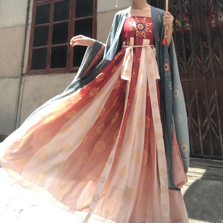 【赠送发簪眉心贴】汉服女诃子裙唐制大袖衫夏...