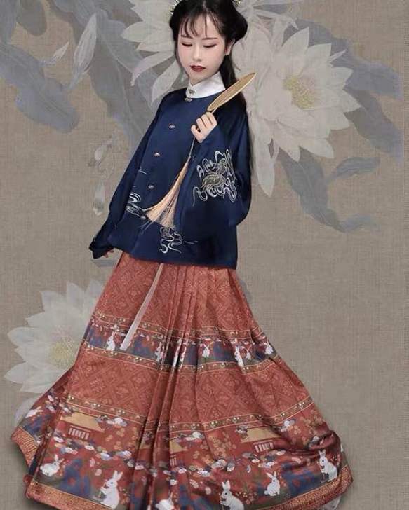 织闻 清渊立领对襟上袄短袄 绣花汉服 琵琶...