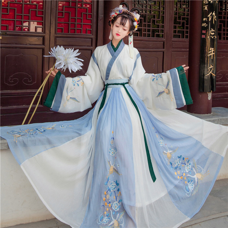 正品原创汉服女中国风晋制交领齐腰襦裙魏晋风...