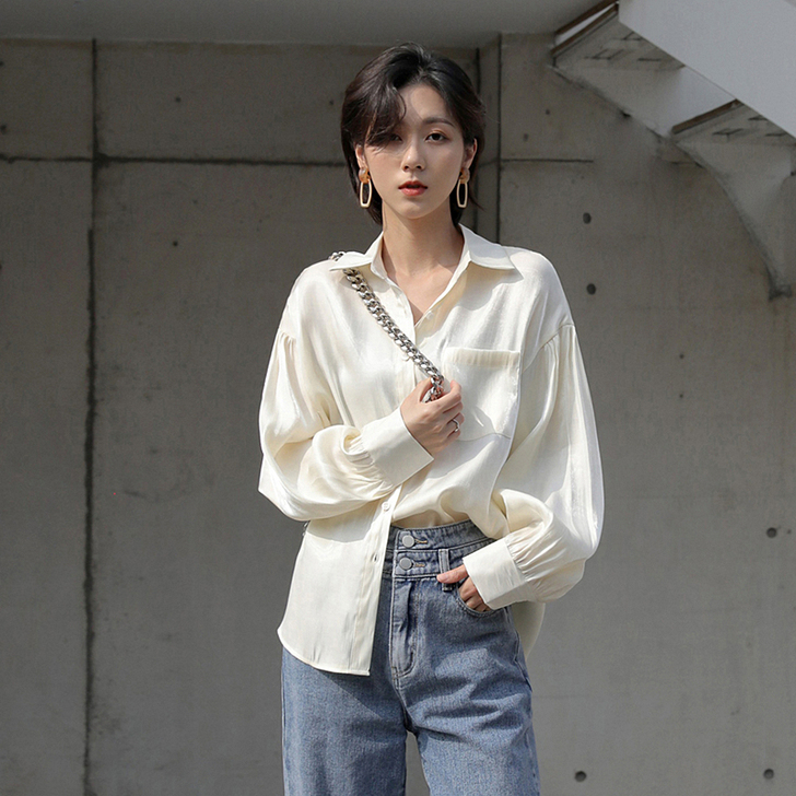 全新，3TG 衬衣女设计感2020春季新款...