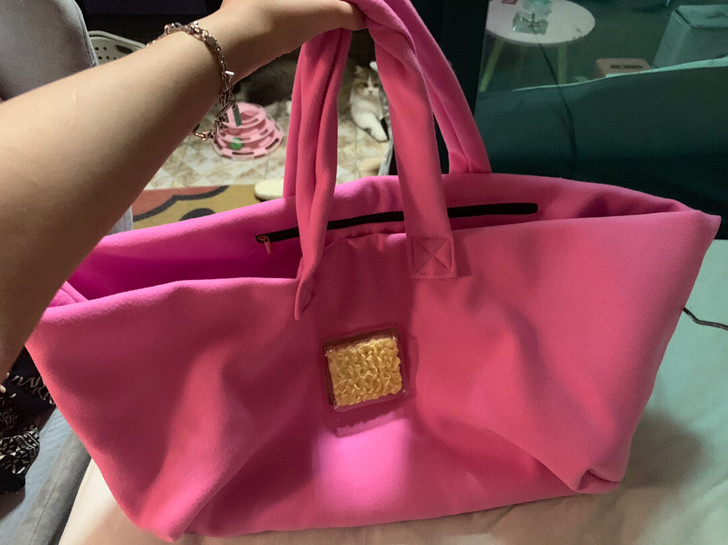 手提包包女2021新款网红同款泡面包呢子方...