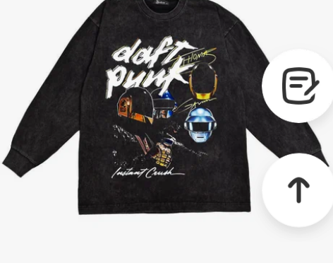 蠢朋克乐队Daft Punk美式小领口宽松...